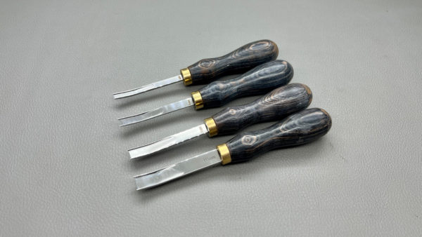 French Style Leather Edgers With Ebony Handles As New Condition - Sizes 10mm 8 6 and 4mm