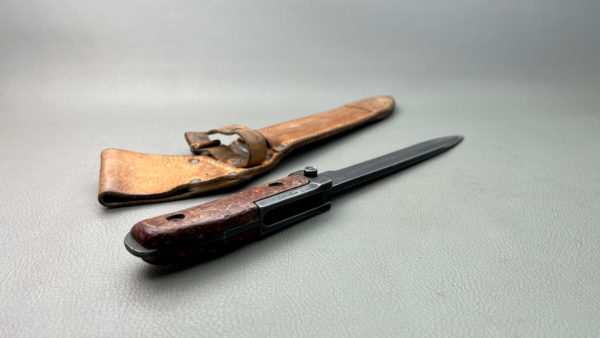 Bayonet & Leather Sheath No 3485b USA 11" Long In Good Condition