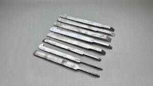 Vintage Plough Irons Set Of Eight Mixed Makers As Pictured
