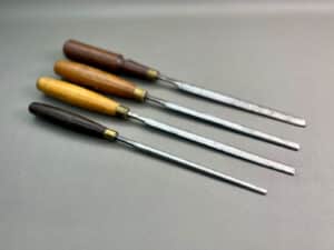 Vintage Set Of 4 Pattern makers Gouges Good Makers 1/2" - 3/8" - 3/8" Deep & 1/4"