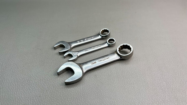 Snap On Stubby Wrench Set x3 sizes, 7/16, 9/16 and 3/4"