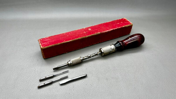 Millers Falls No 29 Auto Screwdriver With 4 Bits In Original Box In Good Condition