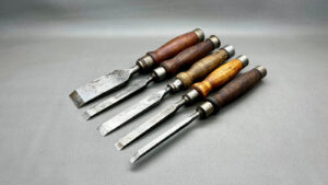 Five Titan Firmer Chisels 1 1/2 - 3/4" - 5/8" - 1/2" & 1/4" Good Length Good Condition