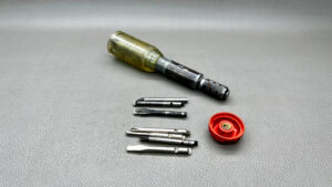 Ratchet Screwdriver With Various Bits Manual Pump Bits Located In Handle 6 3/4" Long