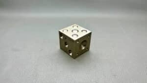 Jeweller's Dapping Block With Holes On All Sides 2" Square In Good Condition