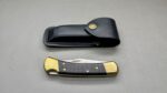 Buck USA No 110 Plus Folding Pocket Knife & Sheath 220mm Long Opened 147mm Long Folded In Sheath In Top Condition