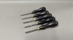 Five Leather Edgers With Ebony Handles