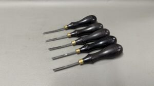 Five Leather Edgers With Ebony Handles